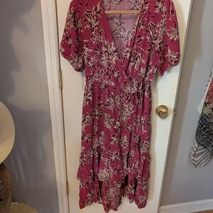 Knox Rose Magenta Floral Midi Dress